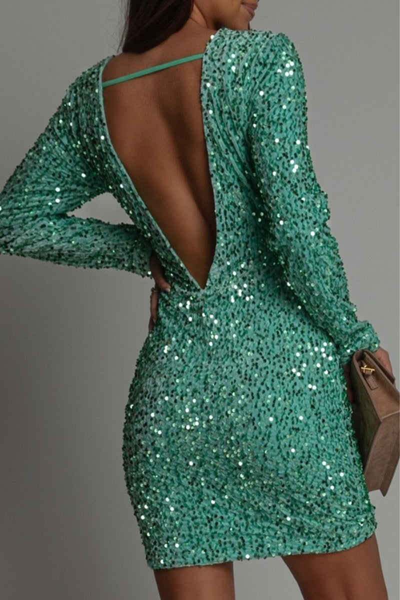 Manera - Chique backless glitter jurk